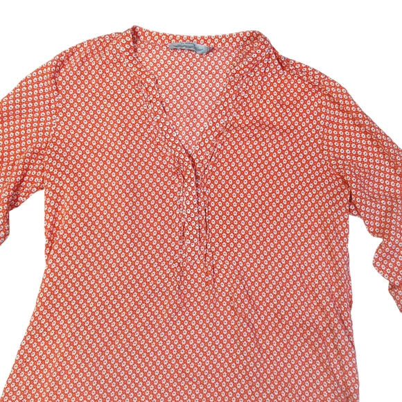 It Hippie Orange Patterned Blouse Sz M - Picture 2 of 5